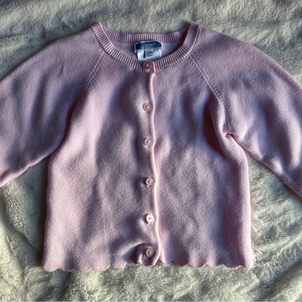 Jacadi Pink Cotton Button Up Cardigan